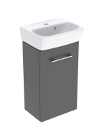 Geberit Selnova Square 1 ajtós 36x28x65,2 cm mosdószekrény kézmosóval, matt láva 502.743.00.1