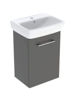 Geberit Selnova Square 1 ajtós 45x35x64,9 cm mosdószekrény kézmosóval, matt láva 502.747.00.1