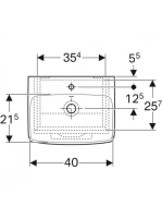 Geberit Selnova Square 1 ajtós 45x35x64,9 cm mosdószekrény kézmosóval, matt láva 502.747.00.1