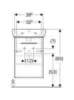 Geberit Selnova Square 1 ajtós 45x35x64,9 cm mosdószekrény kézmosóval, matt láva 502.747.00.1