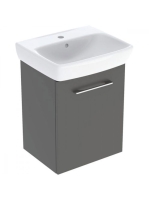 Geberit Selnova Square 1 ajtós mosdószekrény kézmosóval 50x64,9 cm, matt láva 502.751.00.1