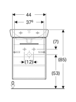 Geberit Selnova Square 1 ajtós mosdószekrény kézmosóval 50x64,9 cm, matt láva 502.751.00.1
