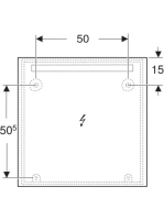 Geberit Option Basic Square tükör felső világítással 70x70 cm, eloxált alumínium 502.806.00.1