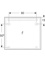 Geberit Option Basic Square tükör felső világítással 80x70 cm, eloxált alumínium 502.807.00.1