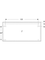 Geberit Option Basic Square tükör felső világítással 140x70 cm, eloxált alumínium 502.811.00.1