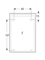 Geberit Option Basic Square tükör felső világítással 60x90 cm, eloxált alumínium 502.812.00.1
