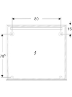 Geberit Option Basic Square tükör felső világítással 100x90 cm, eloxált alumínium 502.814.00.1