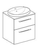 Geberit Selnova Square Set mosdószekrény mosdóval 59x70 cm, két fiókkal, matt láva 502.869.00.1