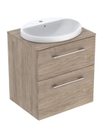 Geberit Selnova Square Set mosdószekrény mosdóval 59x70 cm, két fiókkal, hikoridió 502.870.00.1