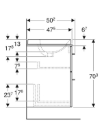 Geberit Selnova Square Set mosdószekrény mosdóval 79x70 cm, két fiókkal, fényes fehér 502.872.00.1