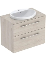 Geberit Selnova Square Set mosdószekrény mosdóval 79x70 cm, két fiókkal, világos hikoridió 502.875.00.1