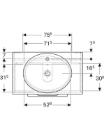 Geberit Selnova Square Set mosdószekrény mosdóval 79x70 cm, két fiókkal, világos hikoridió 502.875.00.1