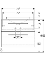Geberit Selnova Square Set mosdószekrény mosdóval 79x70 cm, két fiókkal, világos hikoridió 502.875.00.1