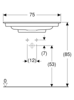 Geberit ONE mosdó hátsó lefolyóval 75x48 cm, túlfolyó és csapfurat nélkül, KeraTect bevonat 505.003.00.1