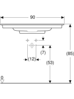 Geberit ONE mosdó hátsó lefolyóval 90x48 cm túlfolyó és csapfurat nélkül, KeraTect bevonat 505.005.00.1