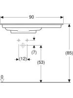 Geberit ONE balos mosdó hátsó lefolyóval 90x48 cm, KeraTect, túlfolyó nélkül, fényes fehér 505.007.00.1