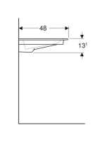 Geberit ONE balos mosdó hátsó lefolyóval 90x48 cm, KeraTect, túlfolyó nélkül, fényes fehér 505.007.00.1