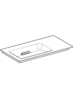 Geberit ONE balos mosdó hátsó lefolyóval 90x48 cm, KeraTect, csaplyuk és túlfolyó nélkül 505.008.00.1