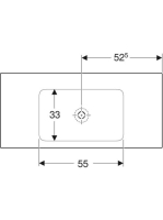 Geberit One beépíthető mosdó 105x48 cm, csaplyuk és túlfolyó nélkül, KeraTect felület bevonattal 505.011.01.4