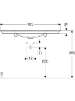 Geberit One beépíthető mosdó 105x48 cm, csaplyuk és túlfolyó nélkül, KeraTect felület bevonattal 505.011.01.4