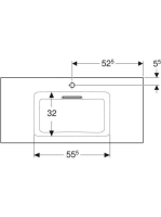 Geberit ONE mosdó hátsó lefolyóval 105x48 cm túlfolyó nélkül, KeraTect, fényes fehér 505.015.00.1