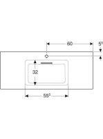 Geberit ONE mosdó hátsó lefolyóval túlfolyó nélkül 120x48 cm, KeraTect, fényes fehér 505.017.00.1