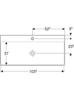 Geberit One mosdó csaplyukkal, túlfolyó nélkül 105 cm, KeraTect felület bevonattal 505.020.01.4