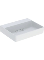 Geberit One pultra ültethető mosdó 50x41 cm, csaplyuk és túlfolyó nélkül, matt fehér 505.025.00.1