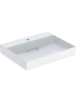 Geberit One mosdó hátsó lefolyóval 60x48 cm csaplyukkal és túlfolyó nélkül, KeraTect, fehér 505.034.00.1