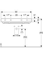 Geberit One mosdó hátsó lefolyóval 90x48 cm csaplyuk és túlfolyó nélkül, KeraTect, fehér 505.037.00.1