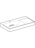 Geberit One balos mosdó hátsó lefolyóval 90x48 cm, KeraTect, túlfolyó nélkül, fehér 505.039.00.1