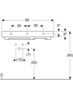 Geberit One balos mosdó hátsó lefolyóval 90x48 cm, KeraTect, túlfolyó nélkül, fehér 505.039.00.1