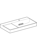 Geberit One jobbos mosdó hátsó lefolyóval 90x48 cm, KeraTect, túlfolyó nélkül, fehér 505.043.00.1