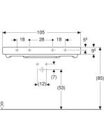 Geberit One mosdó hátsó lefolyóval 105x48 cm csaplyukkal és túlfolyó nélkül, KeraTect, fehér 505.046.00.1