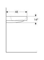 Geberit One mosdó hátsó lefolyóval 105x48 cm csaplyukkal és túlfolyó nélkül, KeraTect, fehér 505.046.00.1