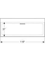 Geberit One mosdó hátsó lefolyóval 120x48 cm csaplyuk és túlfolyó nélkül, KeraTect, fehér 505.047.00.1