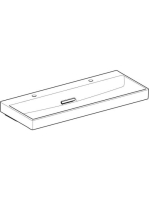 Geberit One mosdó két csaplyukkal 120x48 cm túlfolyó nélkül, KeraTect, fehér 505.049.00.1
