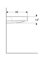 Geberit One mosdó két csaplyukkal 120x48 cm túlfolyó nélkül, KeraTect, fehér 505.049.00.1
