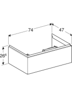 Geberit One alsó szekrény mosdóhoz 1 fiókkal 74x47 cm, matt fehér 505.072.00.2