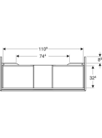 Geberit One alsó szekrény mosdóhoz 1 fiókkal 118x47 cm, matt greige 505.075.00.7