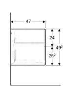 Geberit One oldalsó szekrény két fiókkal 45x47 cm, matt láva 505.077.00.3
