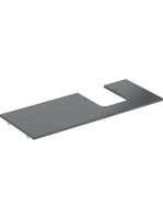 Geberit One márványhatású mosdópult jobb oldali kivágással, pultra ültethető tálformájú mosdóhoz 120x47 cm, matt fekete 505.145.00.2