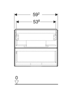 Geberit One alsó szekrény mosdóhoz 2 fiókkal 59,2x47 cm, tölgy 505.261.00.5