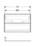 Geberit One alsó szekrény mosdóhoz 2 fiókkal 74x47 cm, tölgy 505.262.00.5