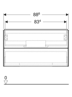 Geberit One alsó szekrény mosdóhoz 2 fiókkal 88,8x47 cm, hikoridió 505.263.00.6