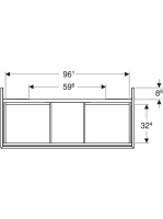 Geberit One alsó szekrény mosdóhoz 2 fiókkal 103x47 cm, tölgy 505.264.00.5