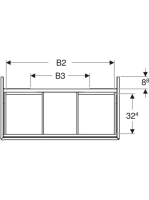 Geberit One mosdószekrény két fiókkal 105x47 cm, matt greige 505.264.00.7