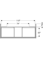 Geberit One alsó szekrény mosdóhoz 2 fiókkal 118x47 cm, hikoridió 505.265.00.6