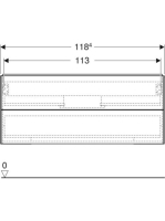 Geberit One alsó szekrény mosdóhoz 2 fiókkal 118x47 cm, hikoridió 505.265.00.6