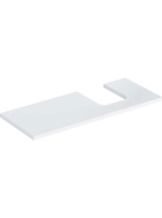 Geberit One mosdópult jobb oldali kivágással 120x47 cm, pultra ültethető tálformájú mosdóhoz, magasfényű fehér 505.315.00.1
